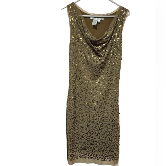 Max Studio Gold Sequin Sheath Mini Dress - Size Medium Party/Cocktail - Picture 1 of 11